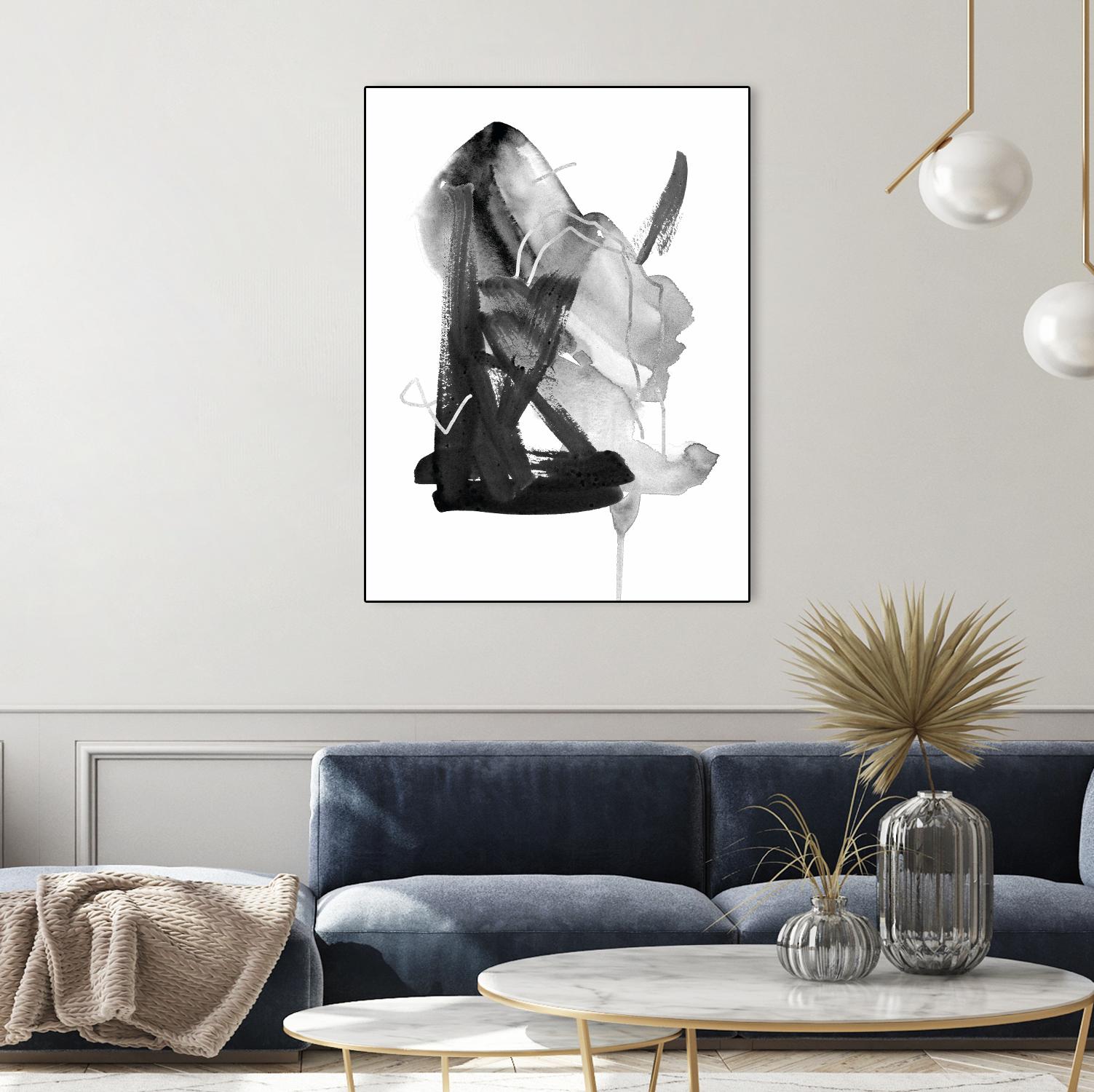 Black & Grey Collide II by Melissa Wang on GIANT ART - grey  abstract abstract