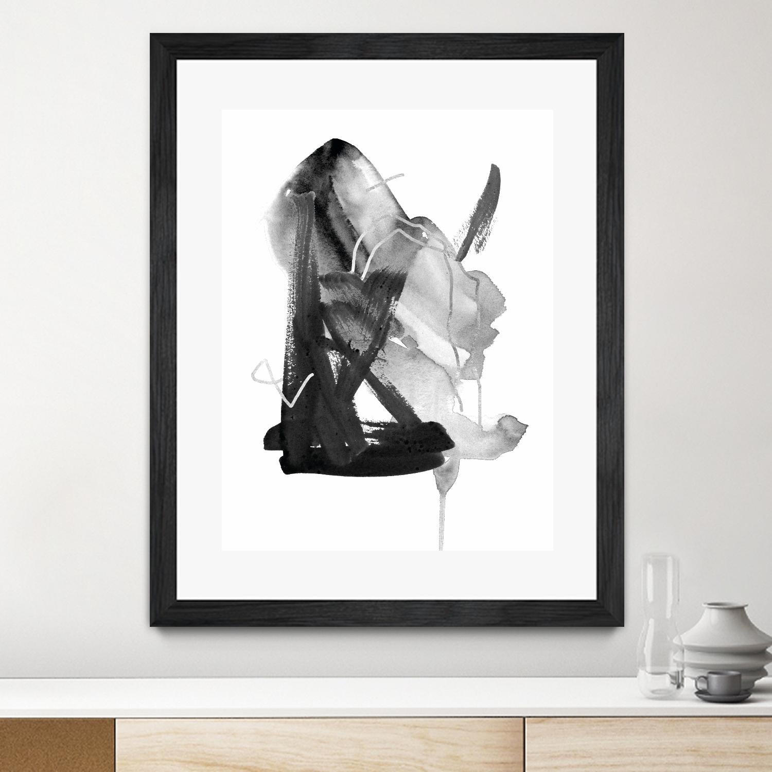 Black & Grey Collide II by Melissa Wang on GIANT ART - grey  abstract abstract