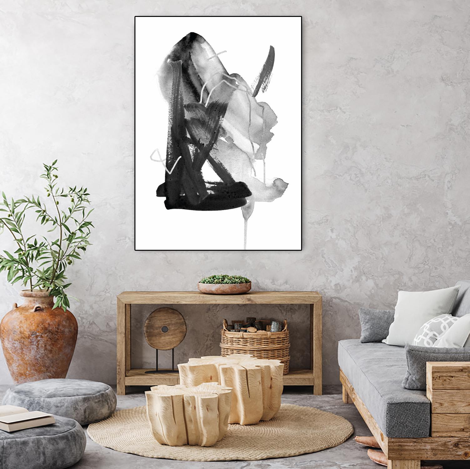 Black & Grey Collide II by Melissa Wang on GIANT ART - grey  abstract abstract