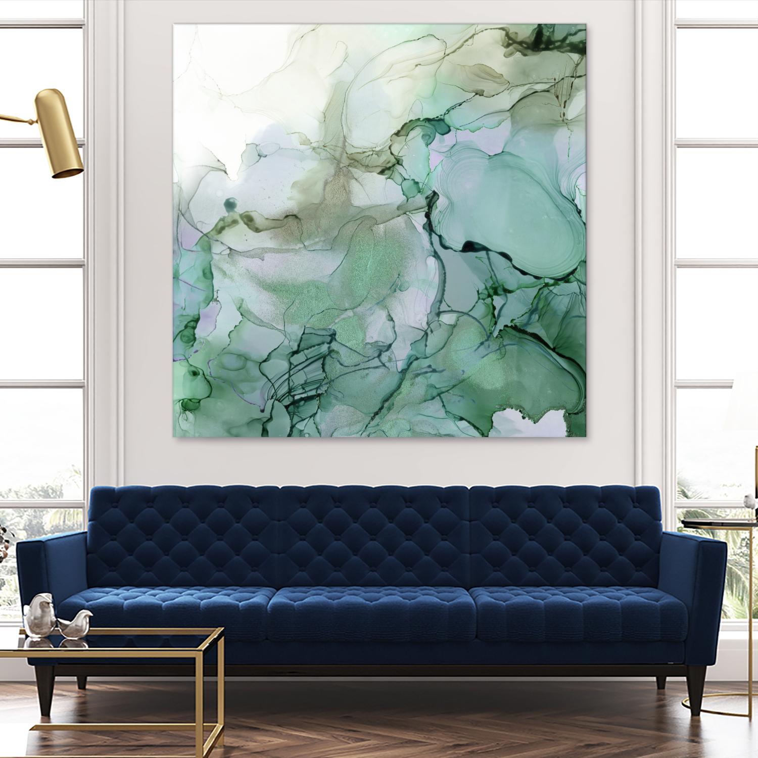 Emerald Cavern I by Jennifer Goldberger on GIANT ART - green abstract abstract