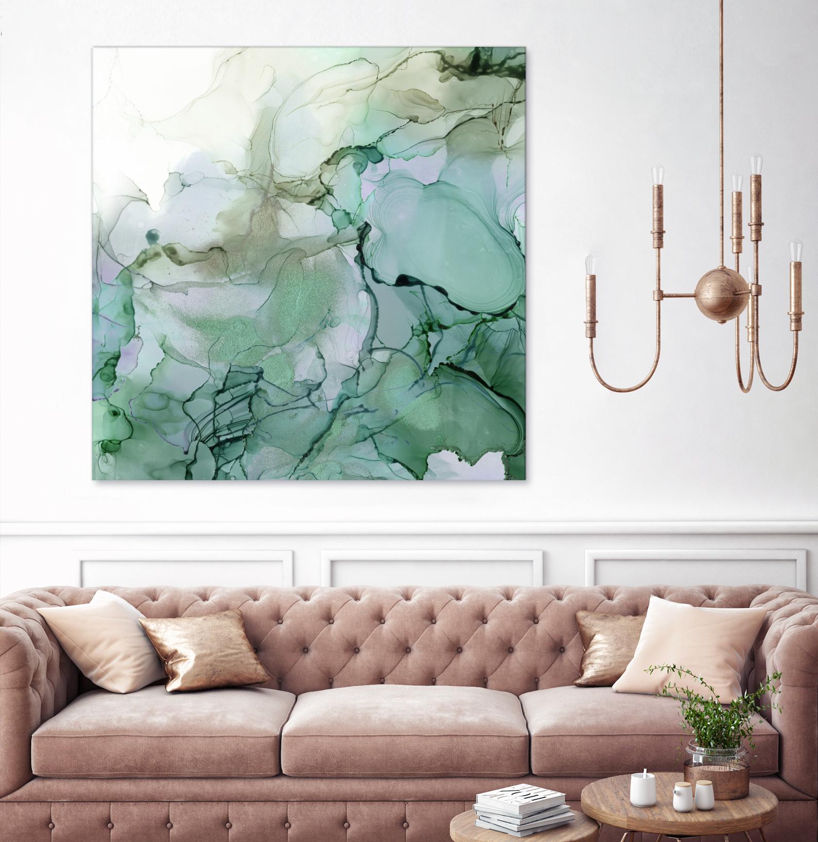 Emerald Cavern I by Jennifer Goldberger on GIANT ART - green abstract abstract
