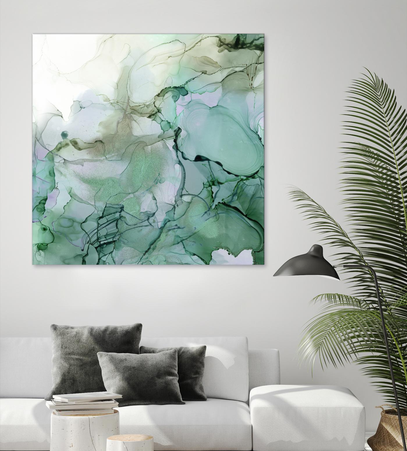 Emerald Cavern I by Jennifer Goldberger on GIANT ART - green abstract abstract