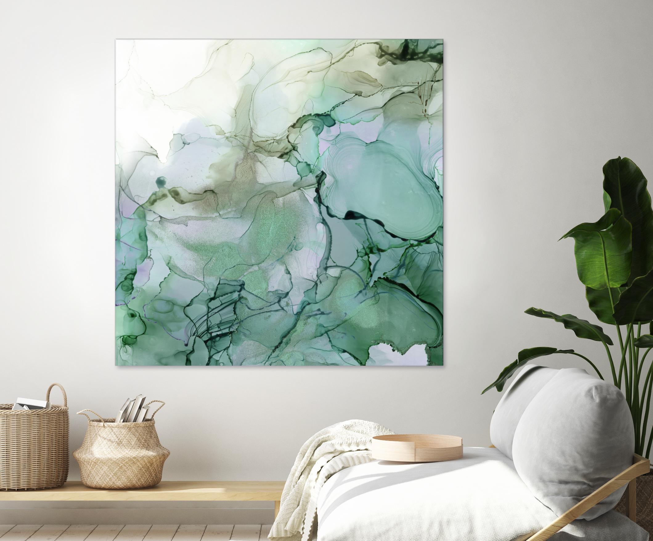Emerald Cavern I by Jennifer Goldberger on GIANT ART - green abstract abstract
