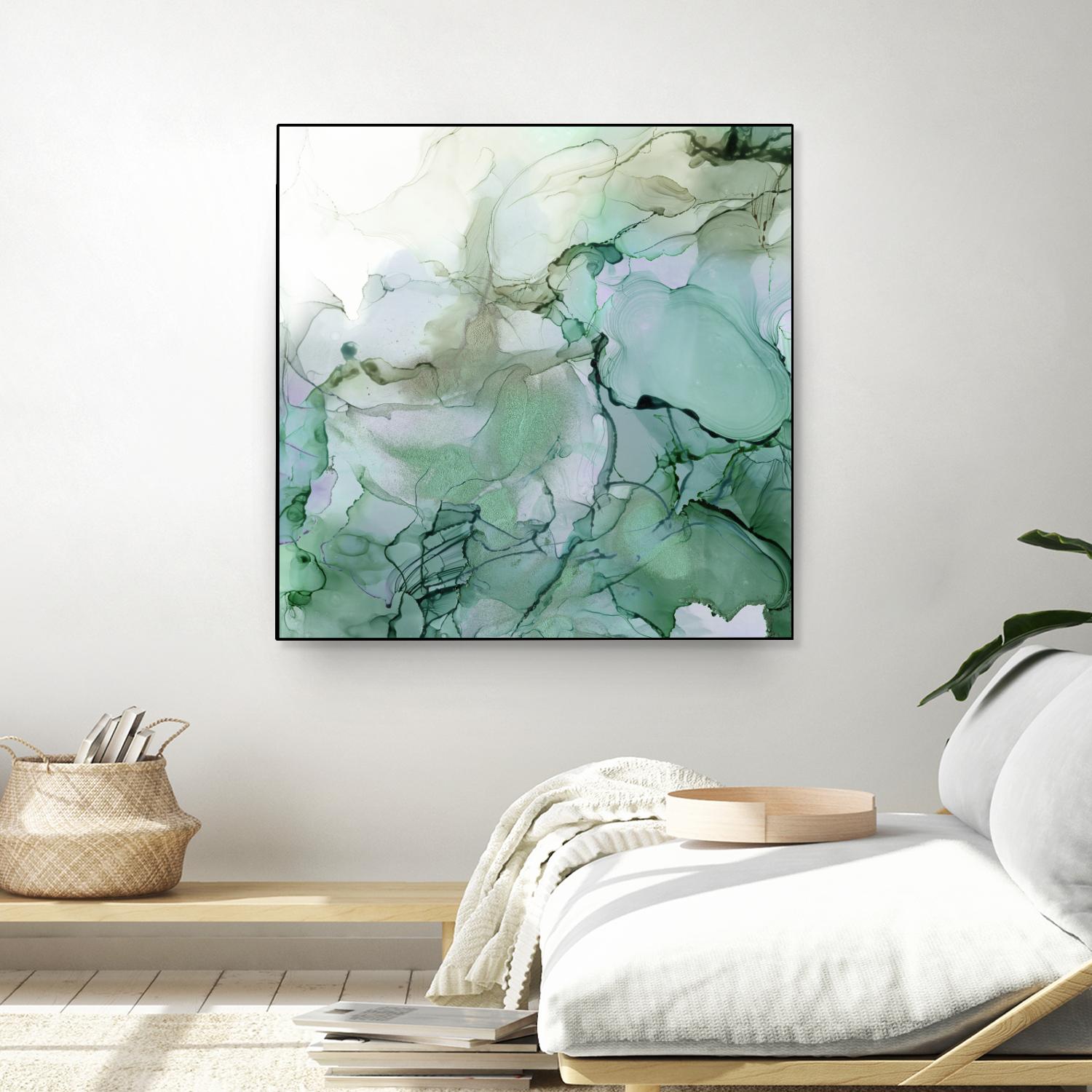 Emerald Cavern I by Jennifer Goldberger on GIANT ART - green abstract abstract