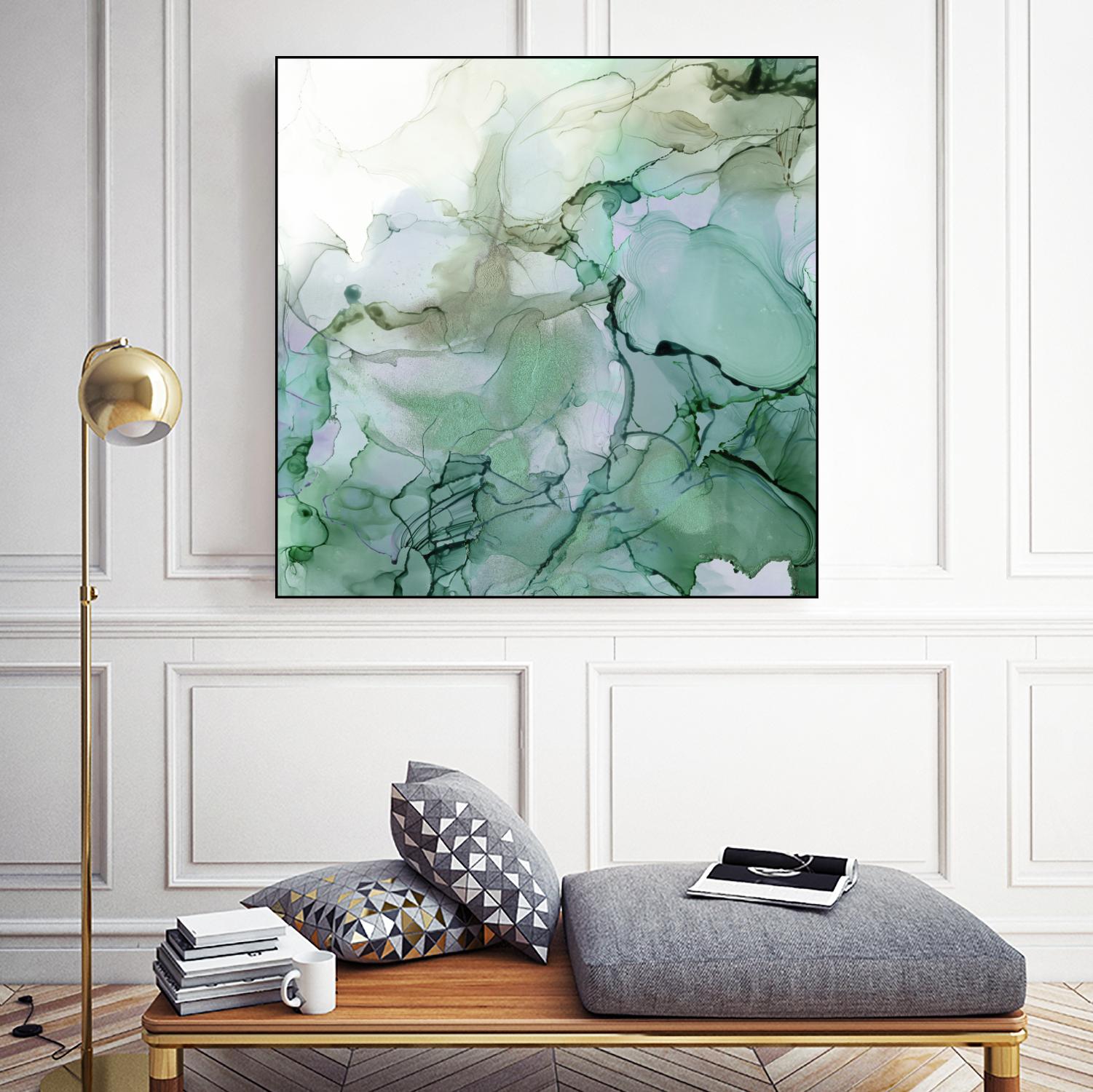 Emerald Cavern I by Jennifer Goldberger on GIANT ART - green abstract abstract