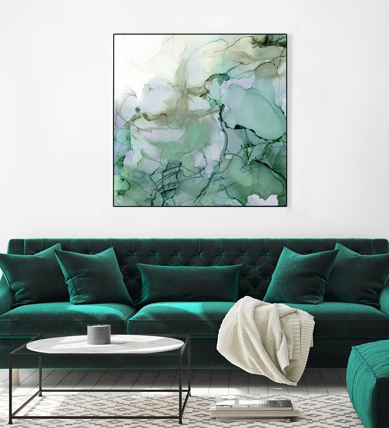 Emerald Cavern I by Jennifer Goldberger on GIANT ART - green abstract abstract