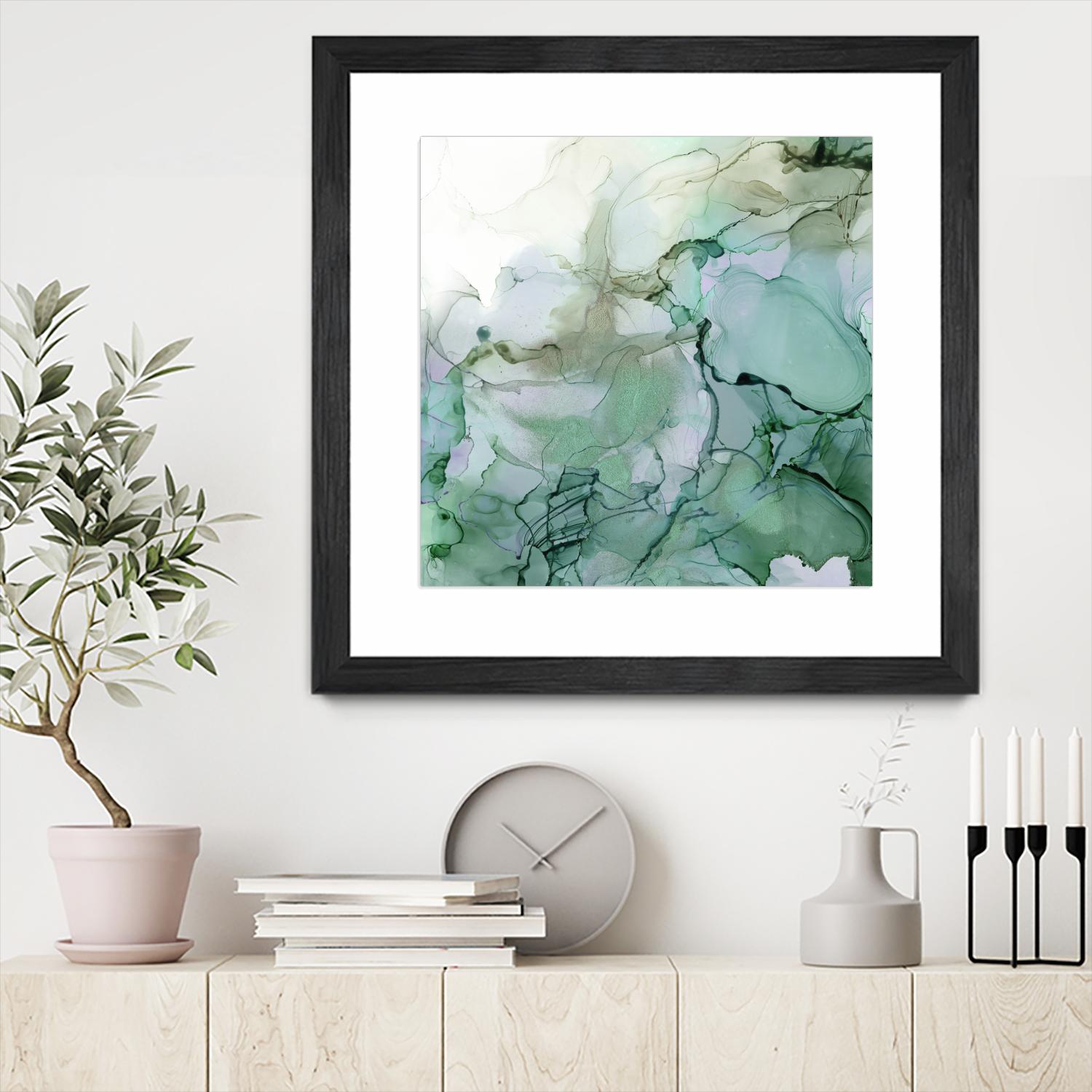 Emerald Cavern I by Jennifer Goldberger on GIANT ART - green abstract abstract