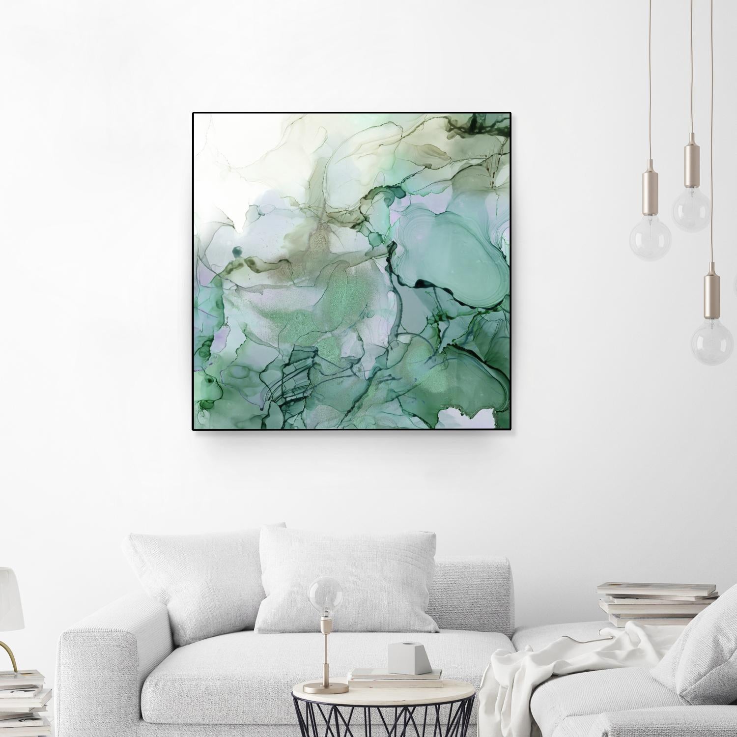 Emerald Cavern I by Jennifer Goldberger on GIANT ART - green abstract abstract