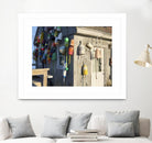 Hut on Badgers Island I by Emily Kalina on GIANT ART - pink coastal & tropical abstract