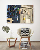 Hut on Badgers Island I by Emily Kalina on GIANT ART - pink coastal & tropical abstract