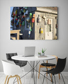 Hut on Badgers Island I by Emily Kalina on GIANT ART - pink coastal & tropical abstract