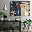 Hut on Badgers Island I by Emily Kalina on GIANT ART - pink coastal & tropical abstract