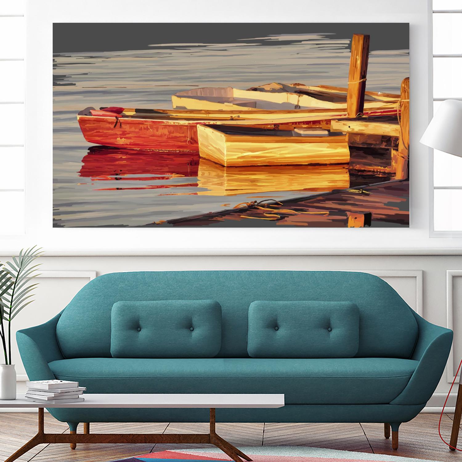 In the Golden Light I by Emily Kalina on GIANT ART - orange coastal & tropical abstract