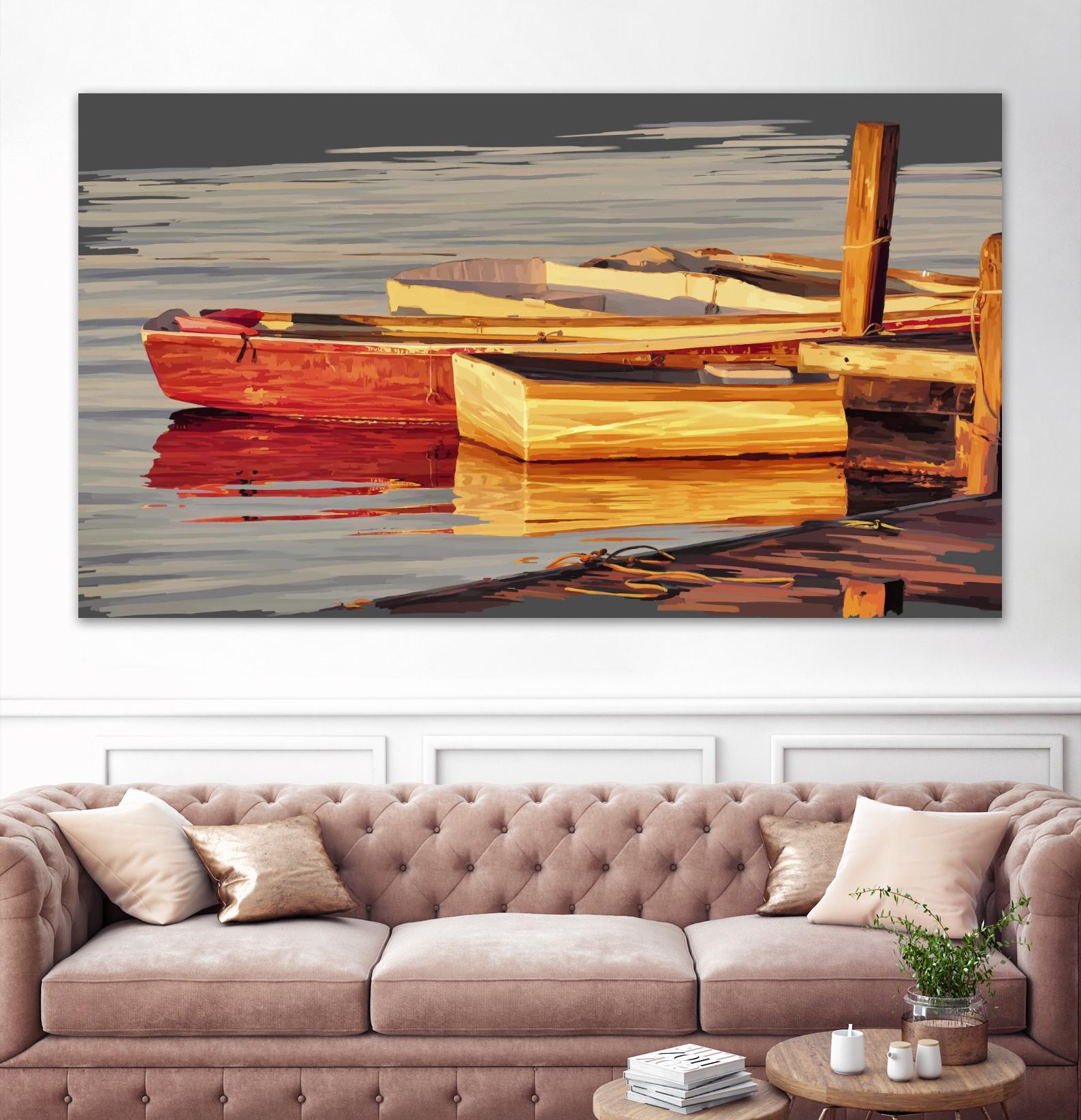 In the Golden Light I by Emily Kalina on GIANT ART - orange coastal & tropical abstract