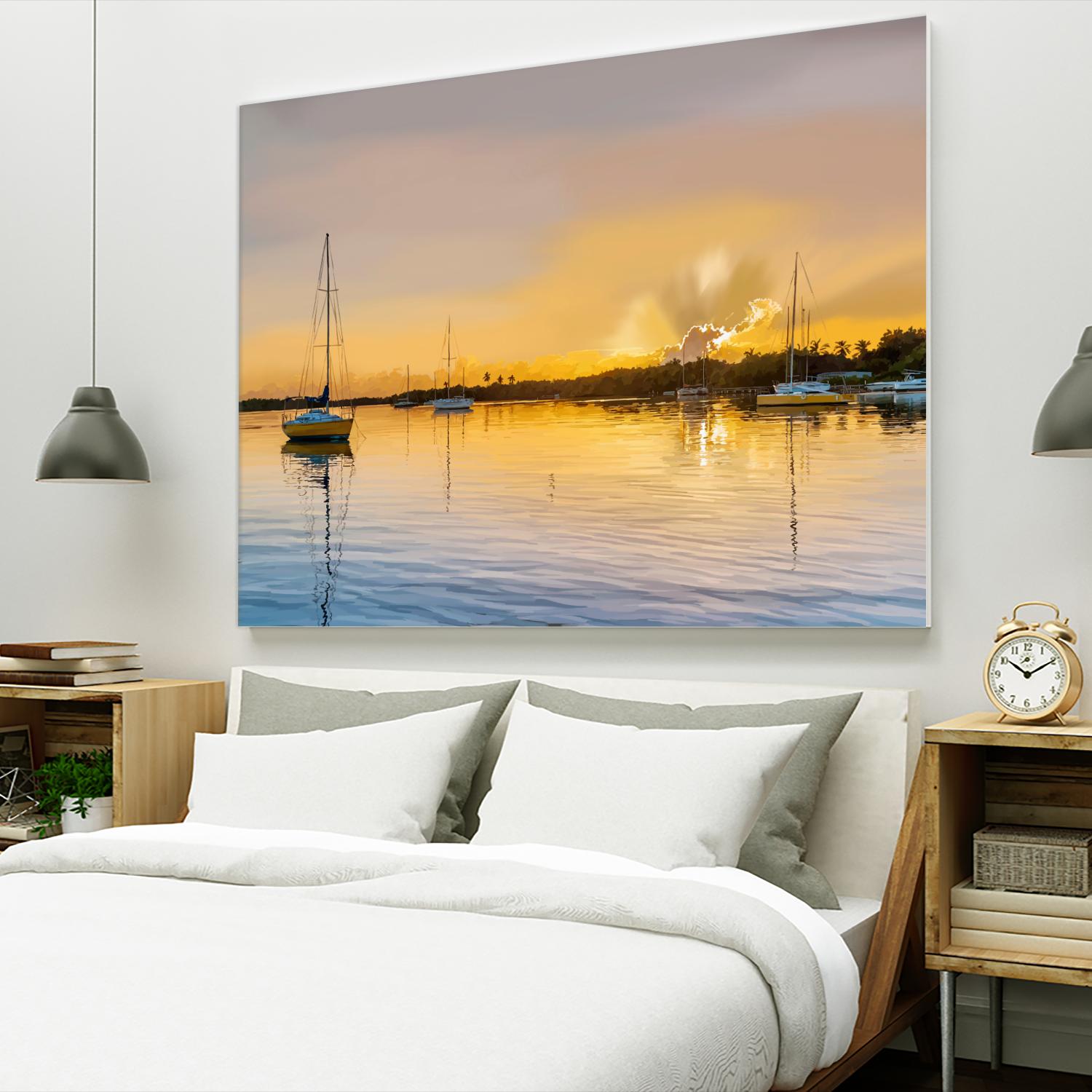 In the Golden Light IV by Emily Kalina on GIANT ART - blue coastal & tropical abstract