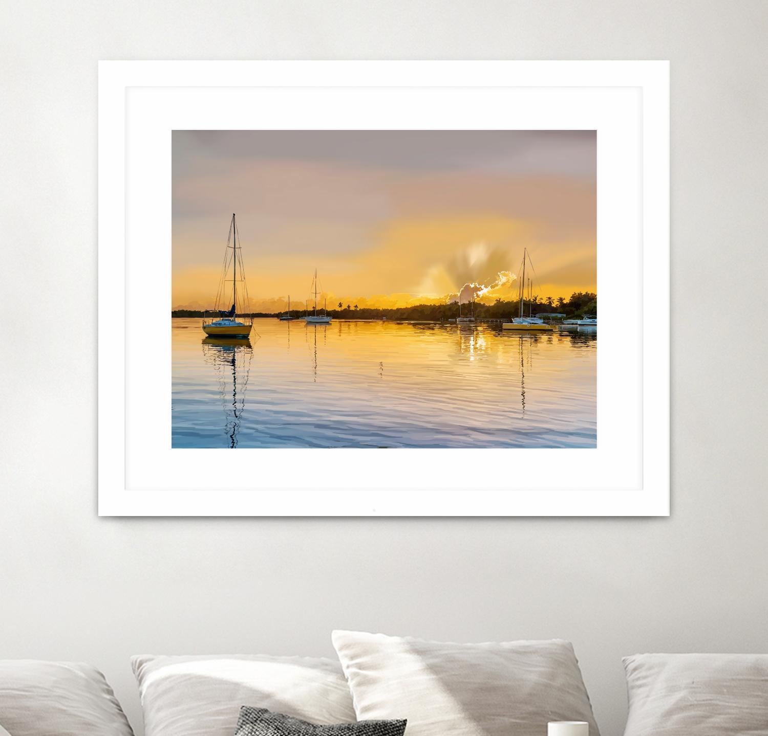 In the Golden Light IV by Emily Kalina on GIANT ART - blue coastal & tropical abstract