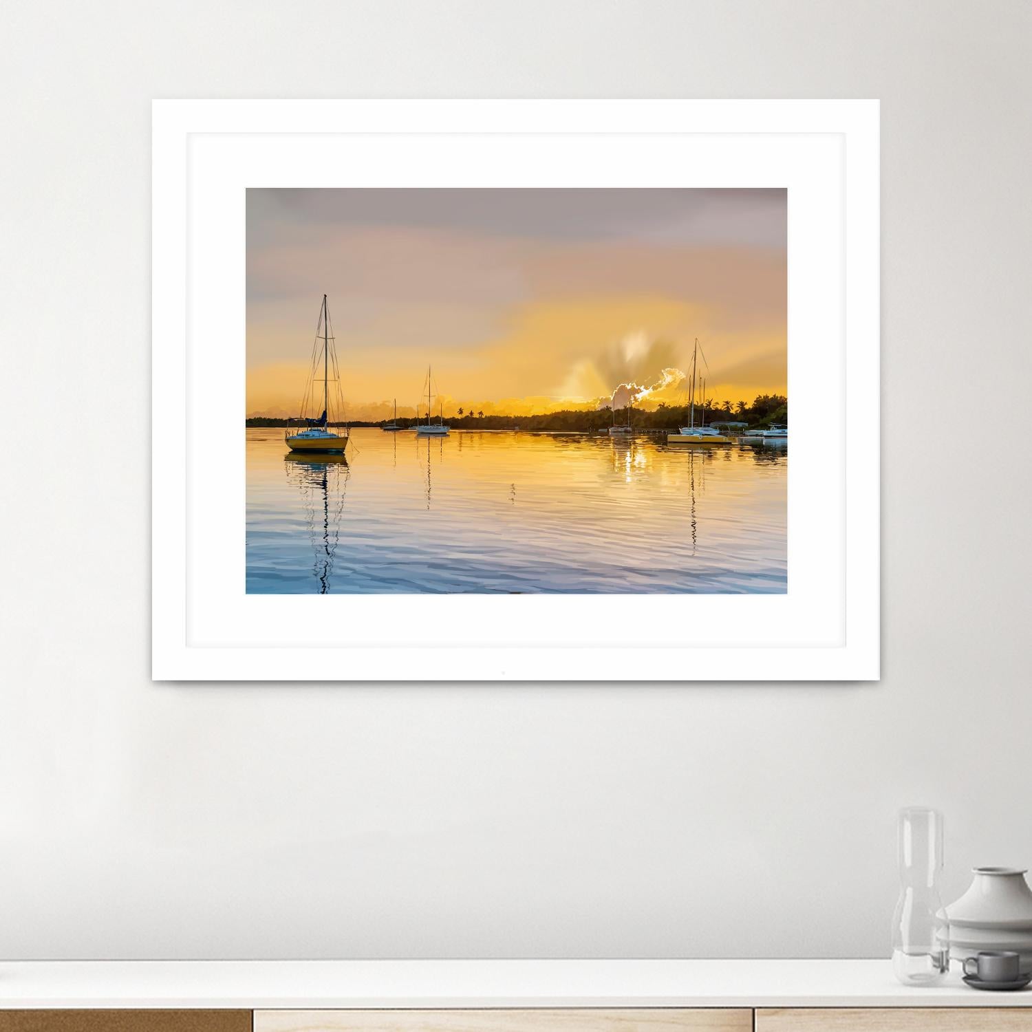 In the Golden Light IV by Emily Kalina on GIANT ART - blue coastal & tropical abstract