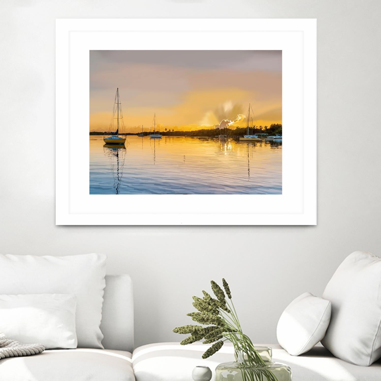 In the Golden Light IV by Emily Kalina on GIANT ART - blue coastal & tropical abstract