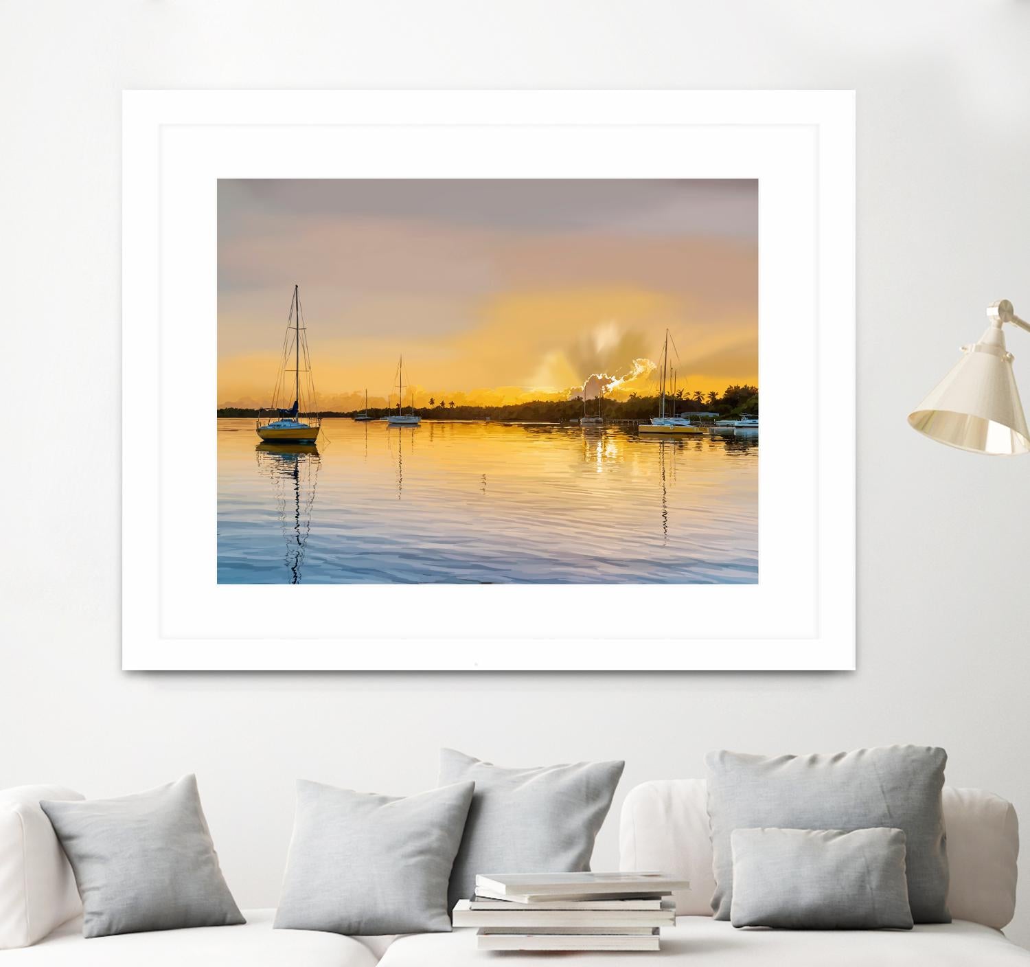 In the Golden Light IV by Emily Kalina on GIANT ART - blue coastal & tropical abstract