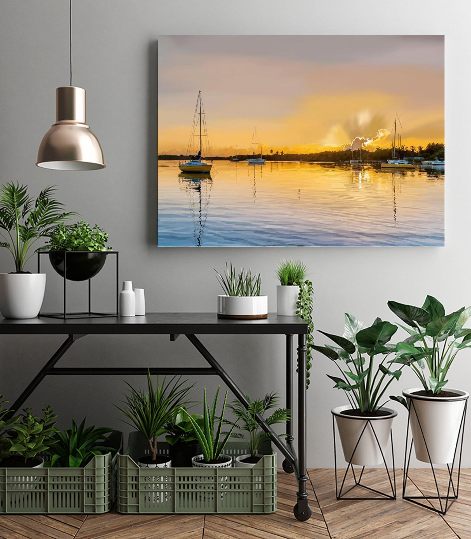 In the Golden Light IV by Emily Kalina on GIANT ART - blue coastal & tropical abstract