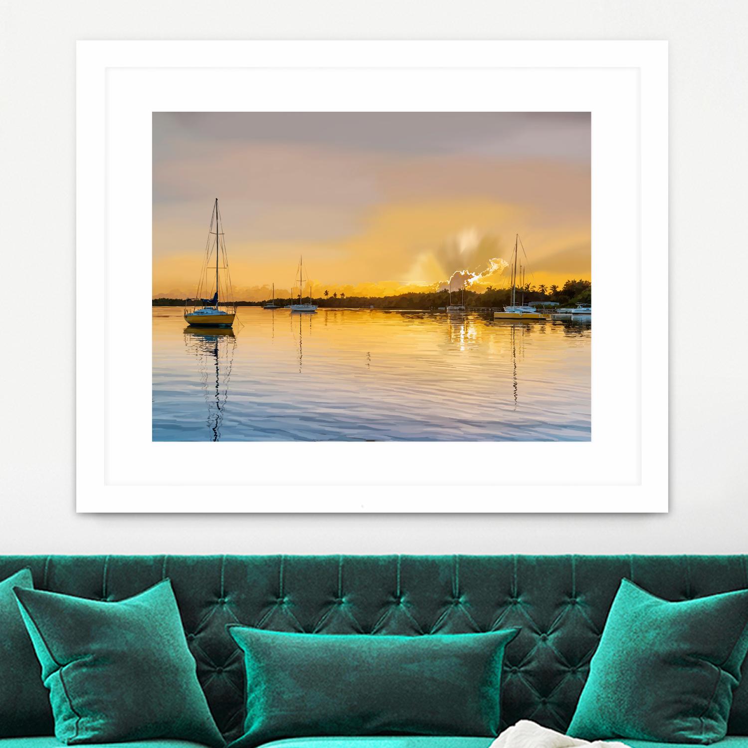 In the Golden Light IV by Emily Kalina on GIANT ART - blue coastal & tropical abstract