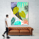 Jazzy Jungle I by Annie Warren on GIANT ART - orange coastal & tropical leaves