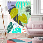 Jazzy Jungle I by Annie Warren on GIANT ART - orange coastal & tropical leaves