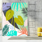 Jazzy Jungle I by Annie Warren on GIANT ART - orange coastal & tropical leaves