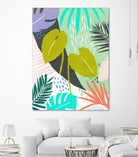 Jazzy Jungle I by Annie Warren on GIANT ART - orange coastal & tropical leaves