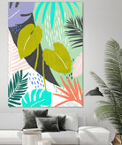 Jazzy Jungle I by Annie Warren on GIANT ART - orange coastal & tropical leaves