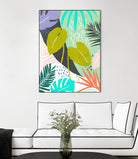 Jazzy Jungle I by Annie Warren on GIANT ART - orange coastal & tropical leaves