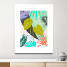 Jazzy Jungle I by Annie Warren on GIANT ART - orange coastal & tropical leaves