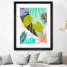 Jazzy Jungle I by Annie Warren on GIANT ART - orange coastal & tropical leaves
