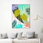 Jazzy Jungle I by Annie Warren on GIANT ART - orange coastal & tropical leaves