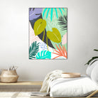 Jazzy Jungle I by Annie Warren on GIANT ART - orange coastal & tropical leaves