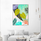 Jazzy Jungle I by Annie Warren on GIANT ART - orange coastal & tropical leaves