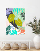 Jazzy Jungle I by Annie Warren on GIANT ART - orange coastal & tropical leaves