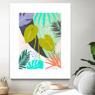 Jazzy Jungle I by Annie Warren on GIANT ART - orange coastal & tropical leaves