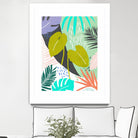 Jazzy Jungle I by Annie Warren on GIANT ART - orange coastal & tropical leaves