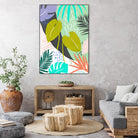 Jazzy Jungle I by Annie Warren on GIANT ART - orange coastal & tropical leaves