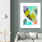 Jazzy Jungle I by Annie Warren on GIANT ART - orange coastal & tropical leaves