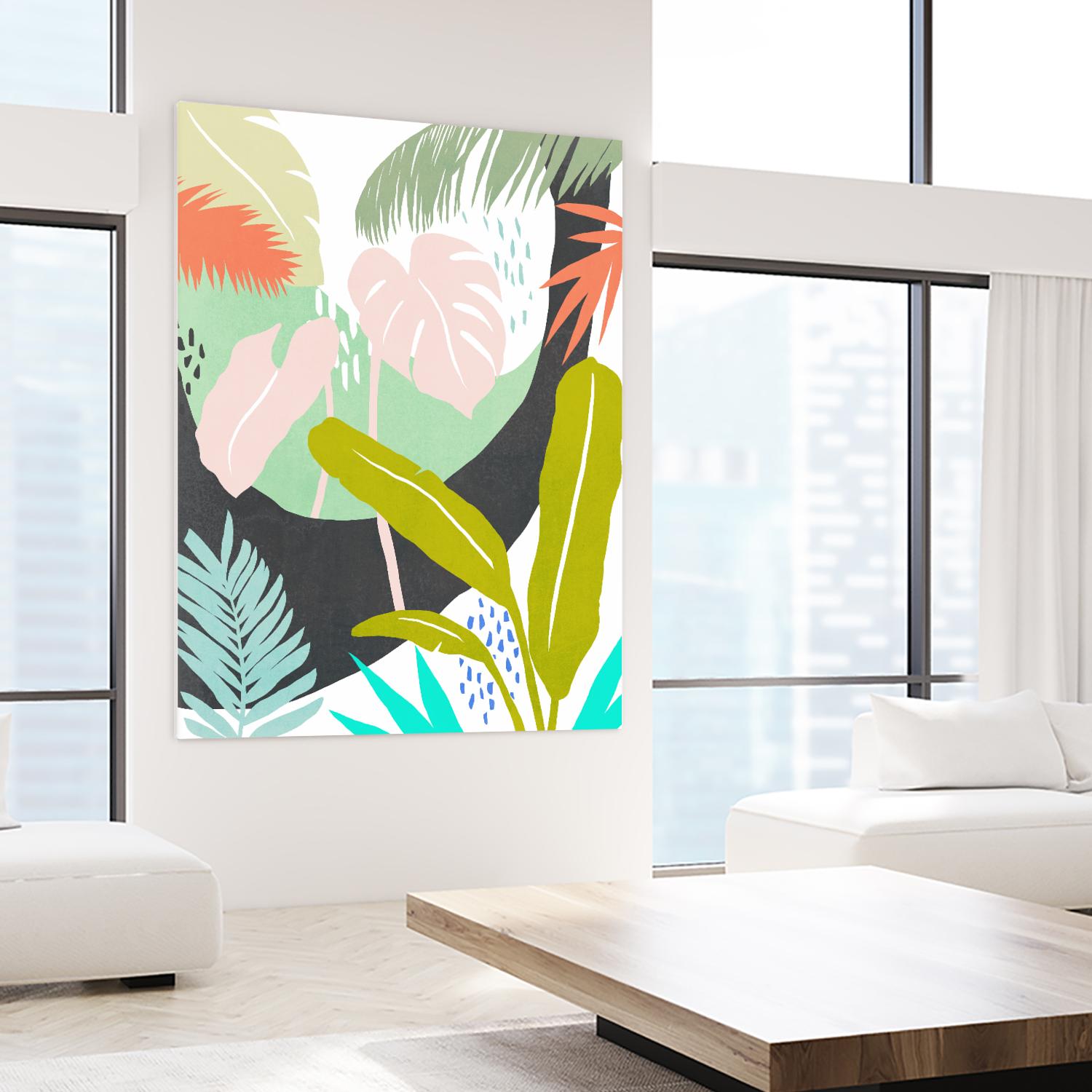 Jazzy Jungle II by Annie Warren on GIANT ART - orange coastal & tropical abstract