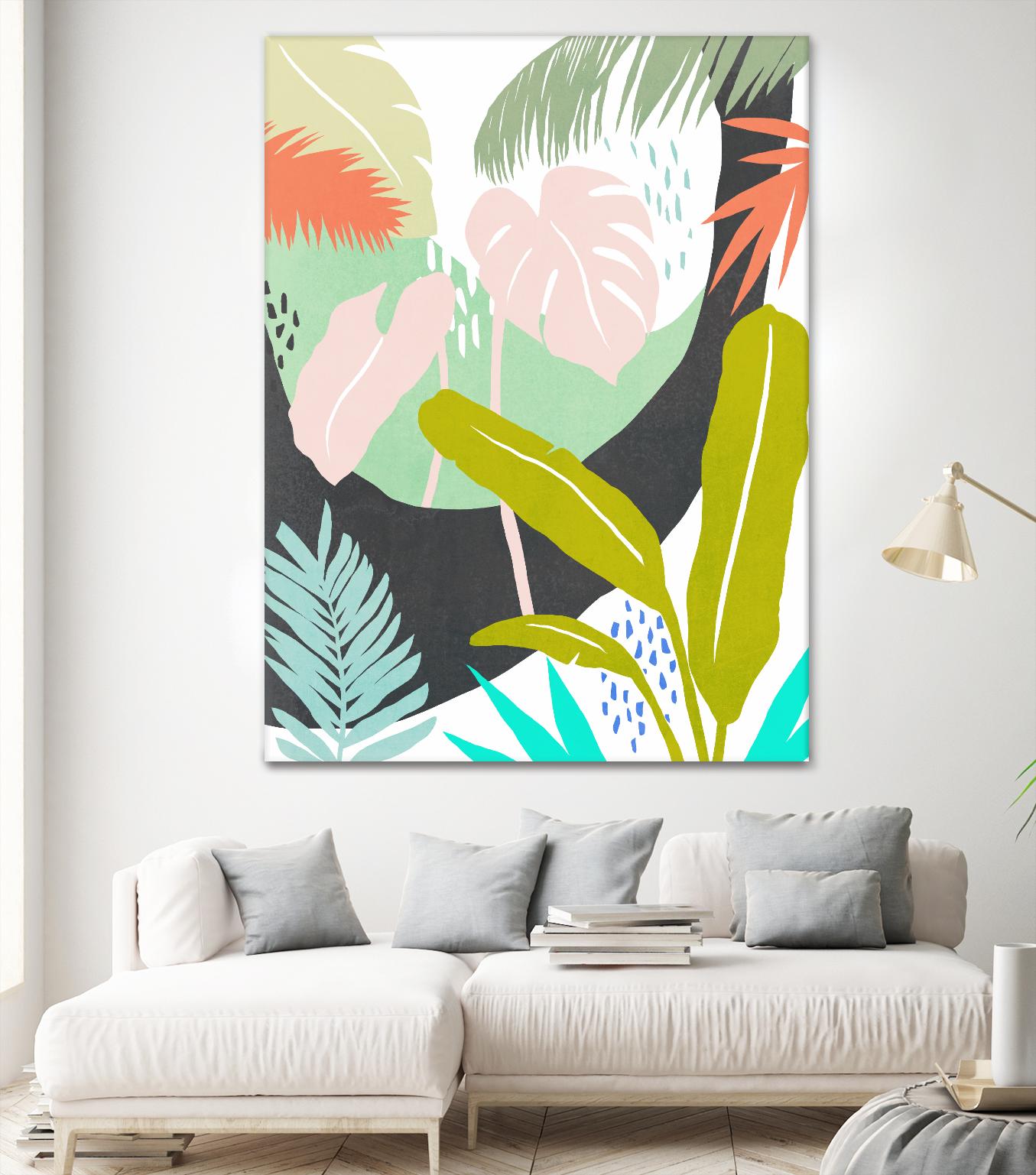 Jazzy Jungle II by Annie Warren on GIANT ART - orange coastal & tropical abstract