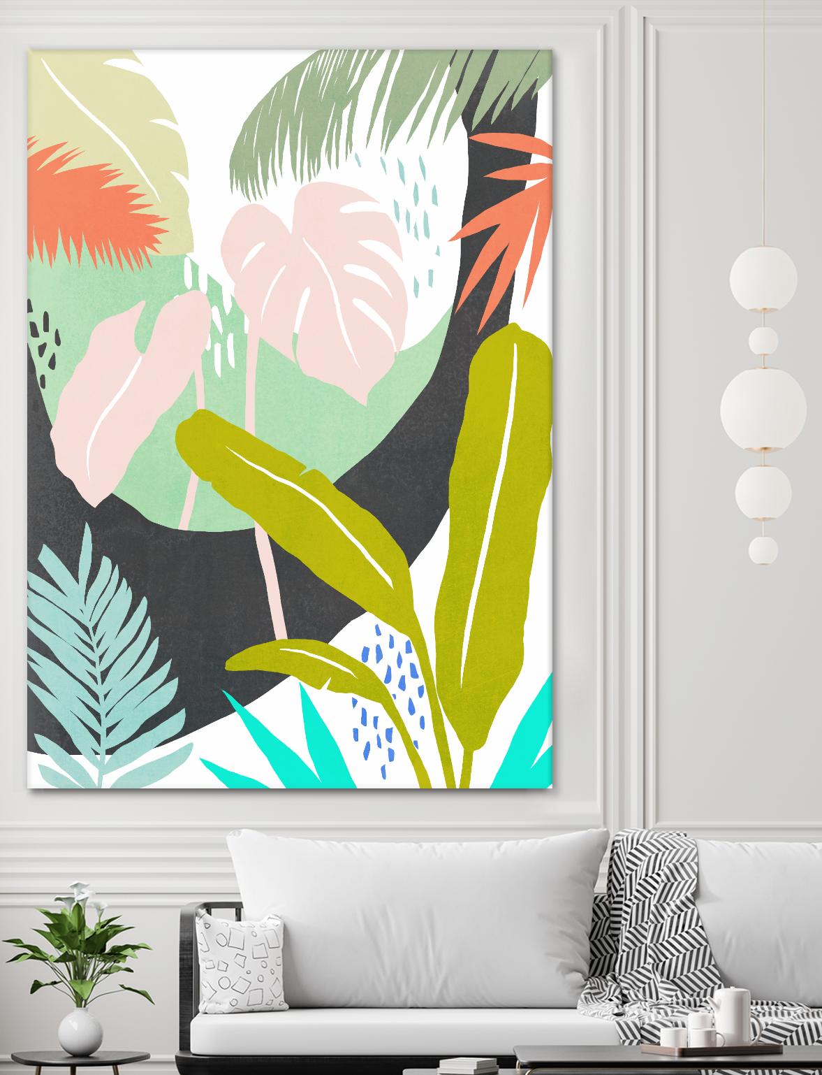 Jazzy Jungle II by Annie Warren on GIANT ART - orange coastal & tropical abstract