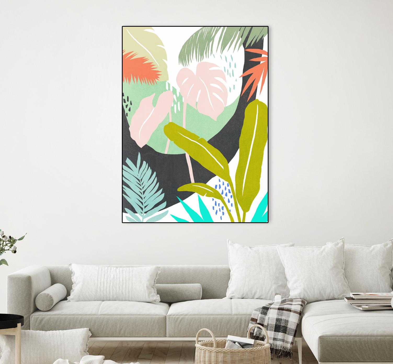 Jazzy Jungle II by Annie Warren on GIANT ART - orange coastal & tropical abstract