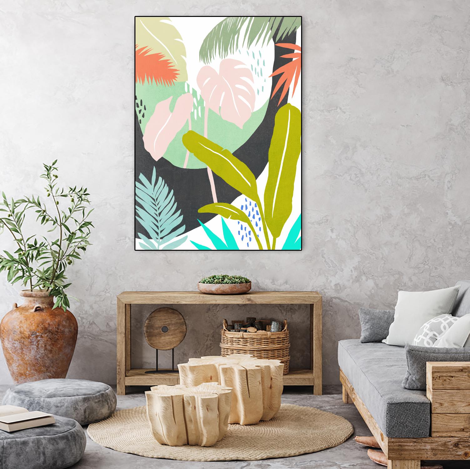 Jazzy Jungle II by Annie Warren on GIANT ART - orange coastal & tropical abstract