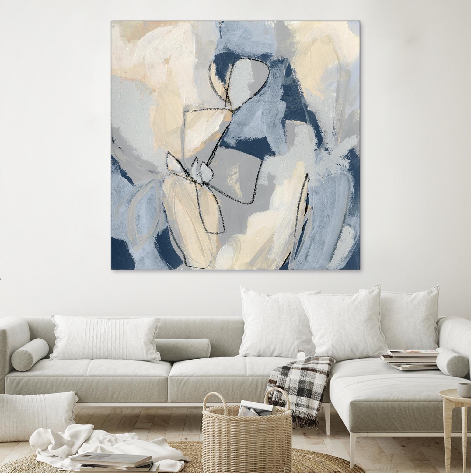 Blossom & Bliss I by June Vess on GIANT ART - blue abstract abstract