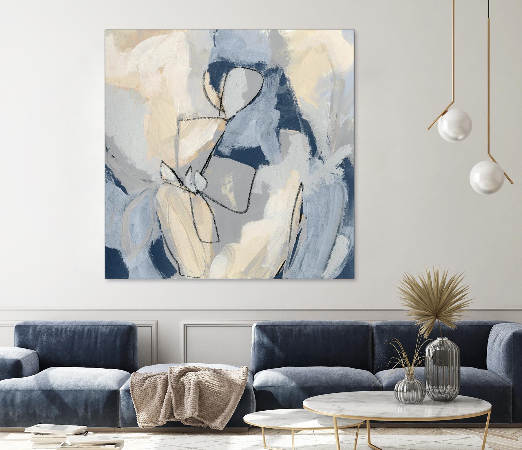 Blossom & Bliss I by June Vess on GIANT ART - blue abstract abstract