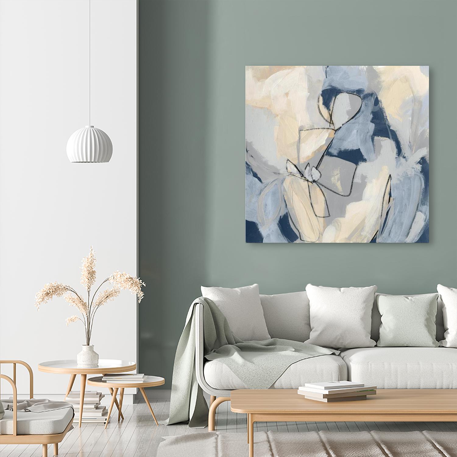 Blossom & Bliss I by June Vess on GIANT ART - blue abstract abstract