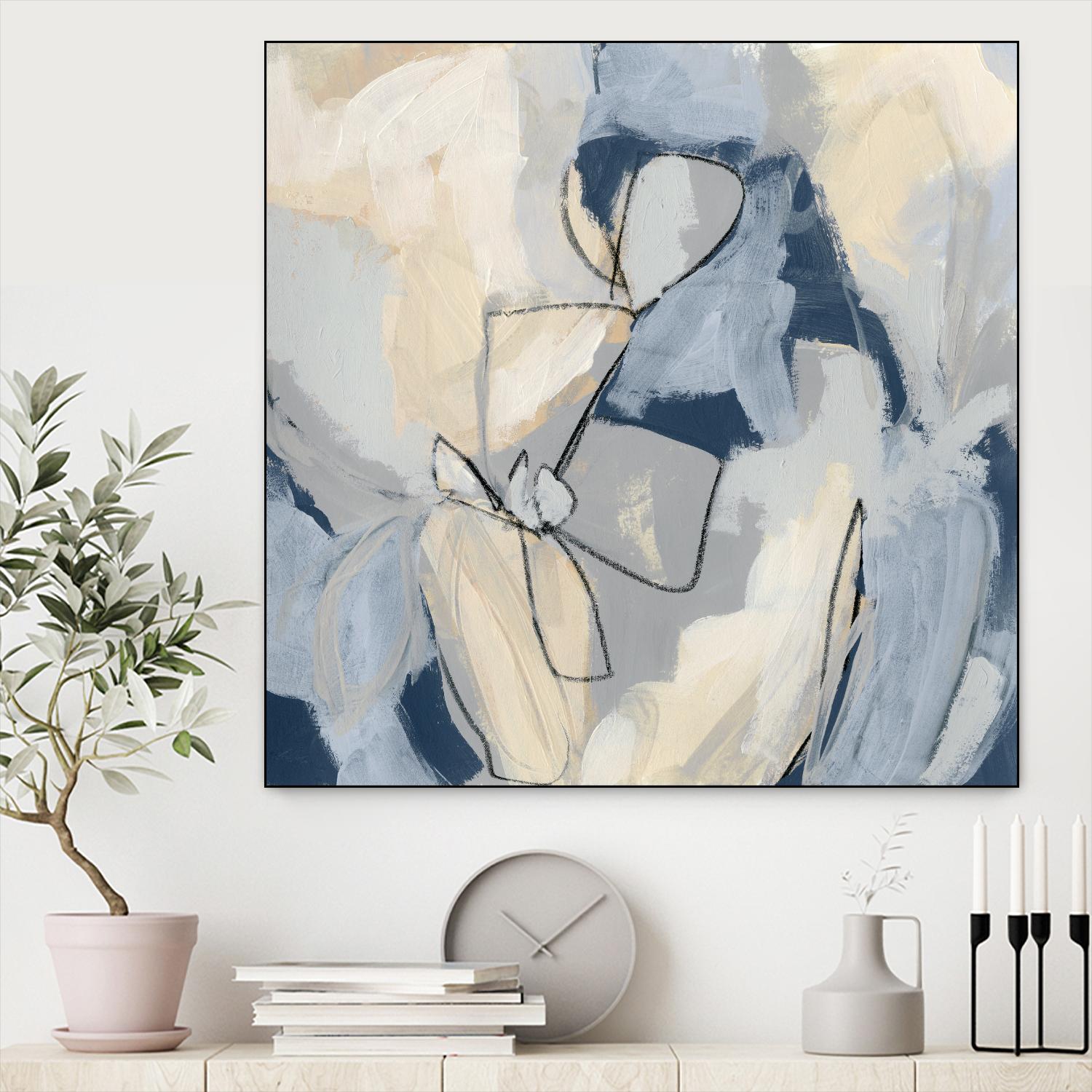 Blossom & Bliss I by June Vess on GIANT ART - blue abstract abstract